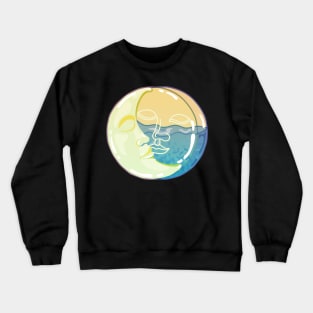 Vintage Sun and Moon Faces Crewneck Sweatshirt